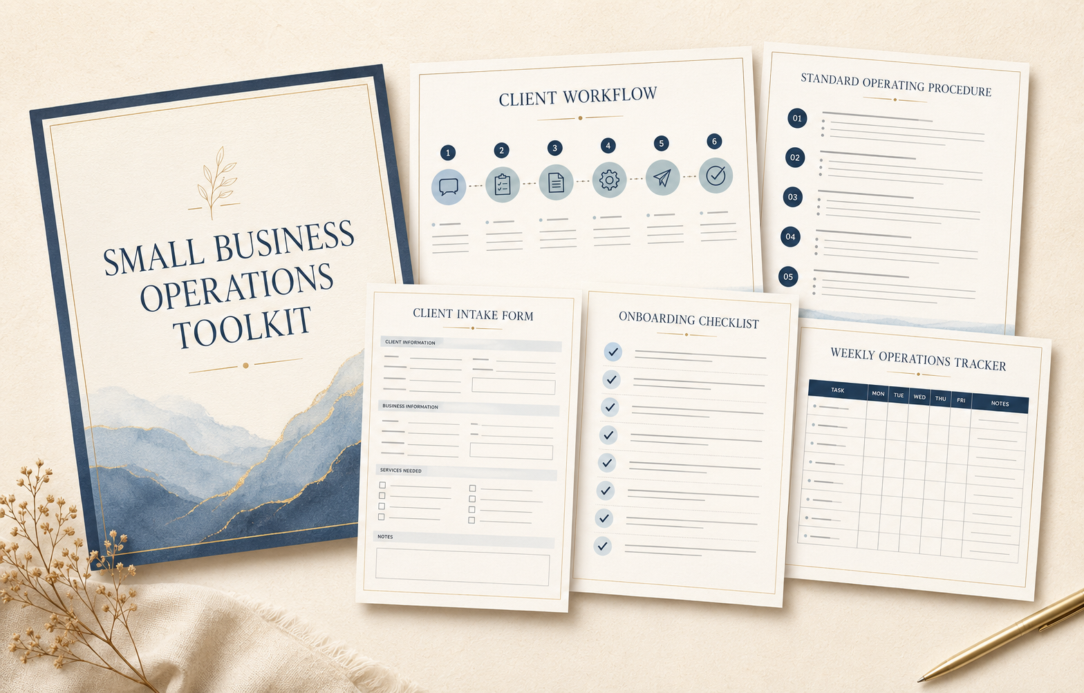 Small Business Operations Toolkit concept sample layout