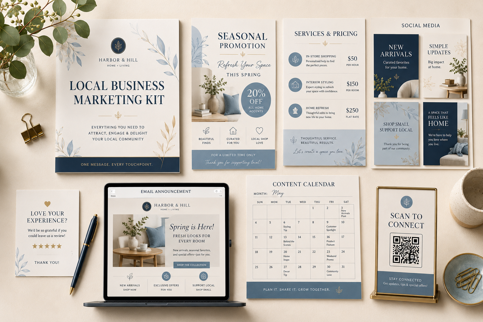 Local Business Marketing Kit concept sample layout