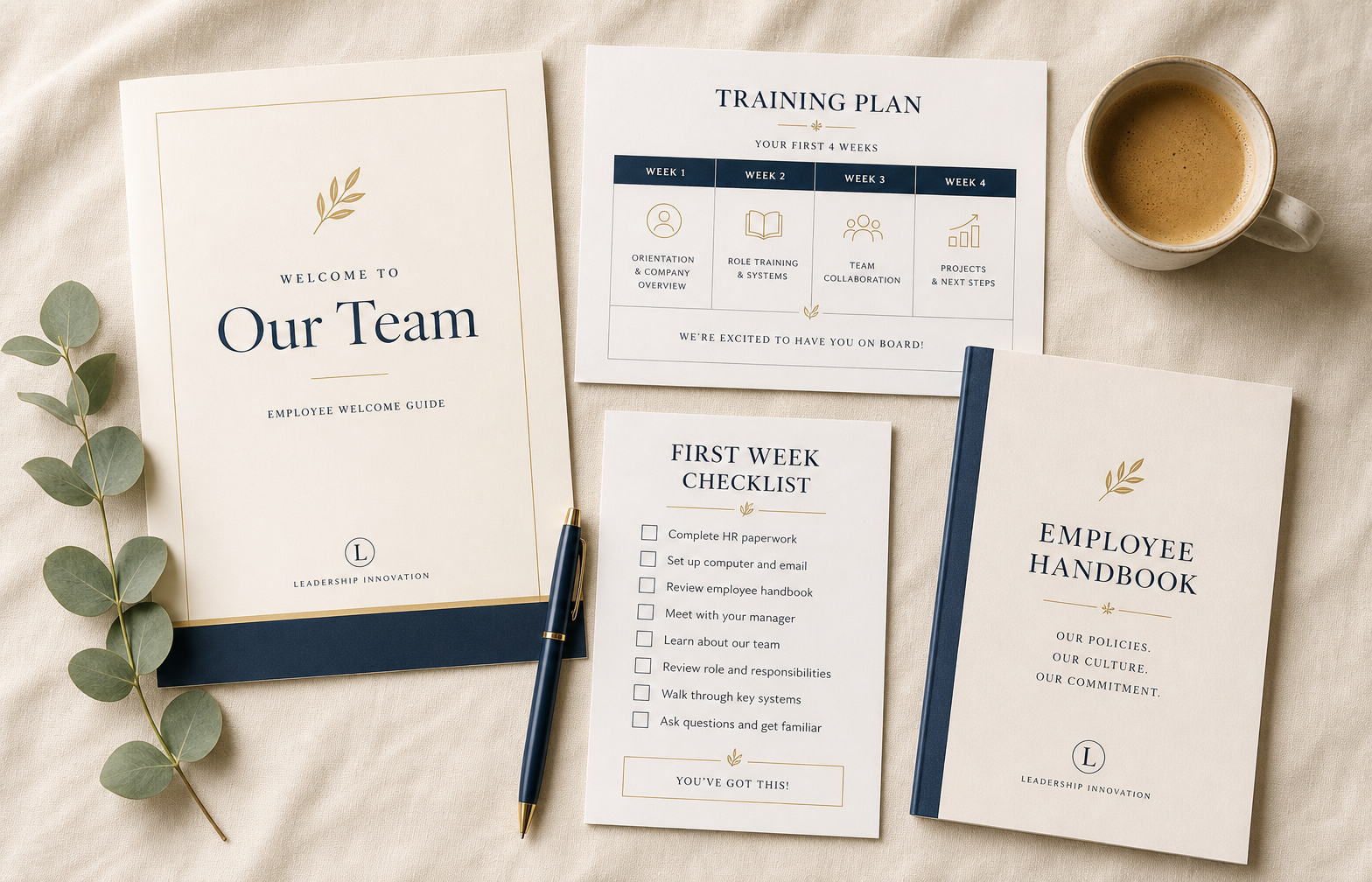 Employee Onboarding & Training Toolkit concept sample layout
