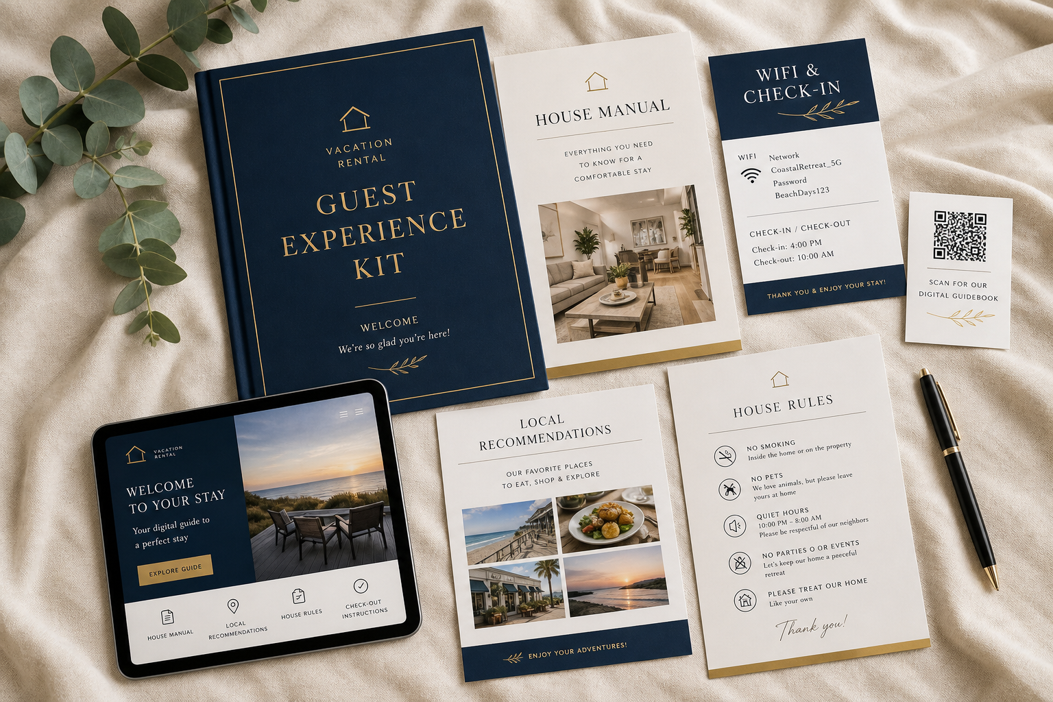 Vacation Rental Guest Experience Kit concept sample layout