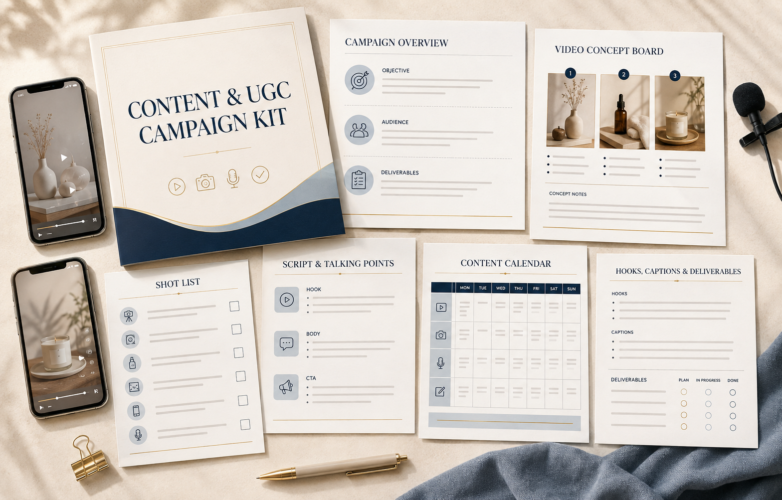Content & UGC Campaign Kit concept sample layout