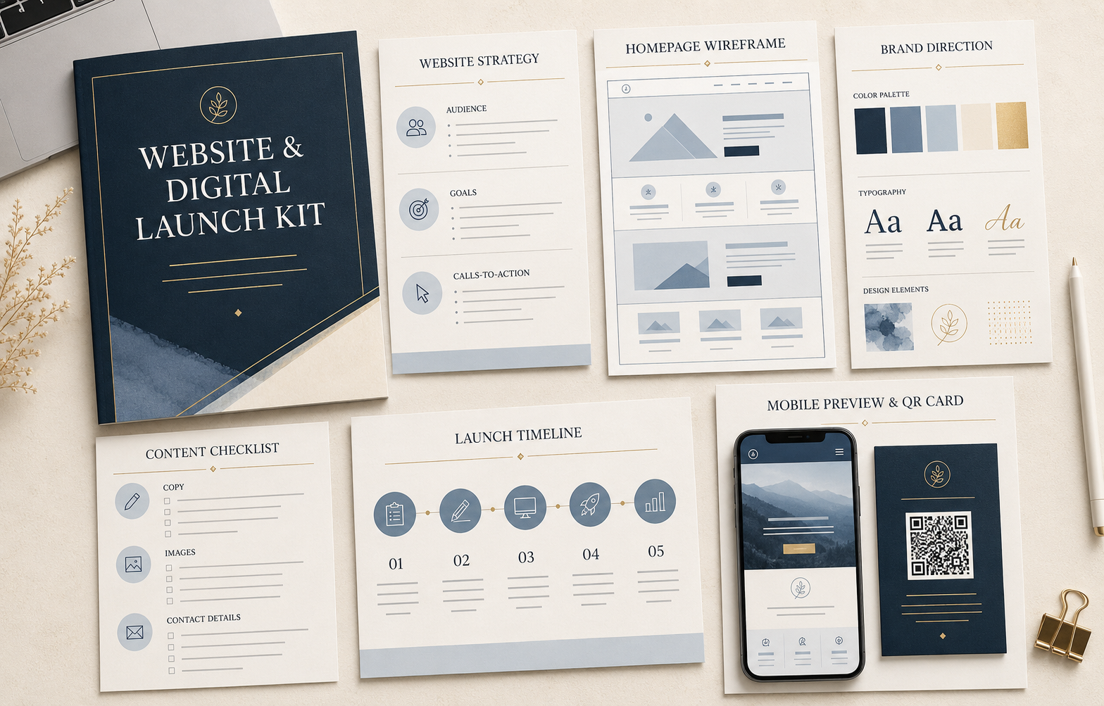 Website & Digital Launch Kit concept sample layout